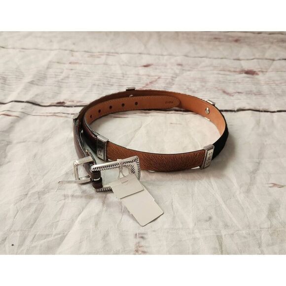 Brighton Western Multi Color Calf Hair Leather Belt Size 28 NWT - Picture 1 of 7